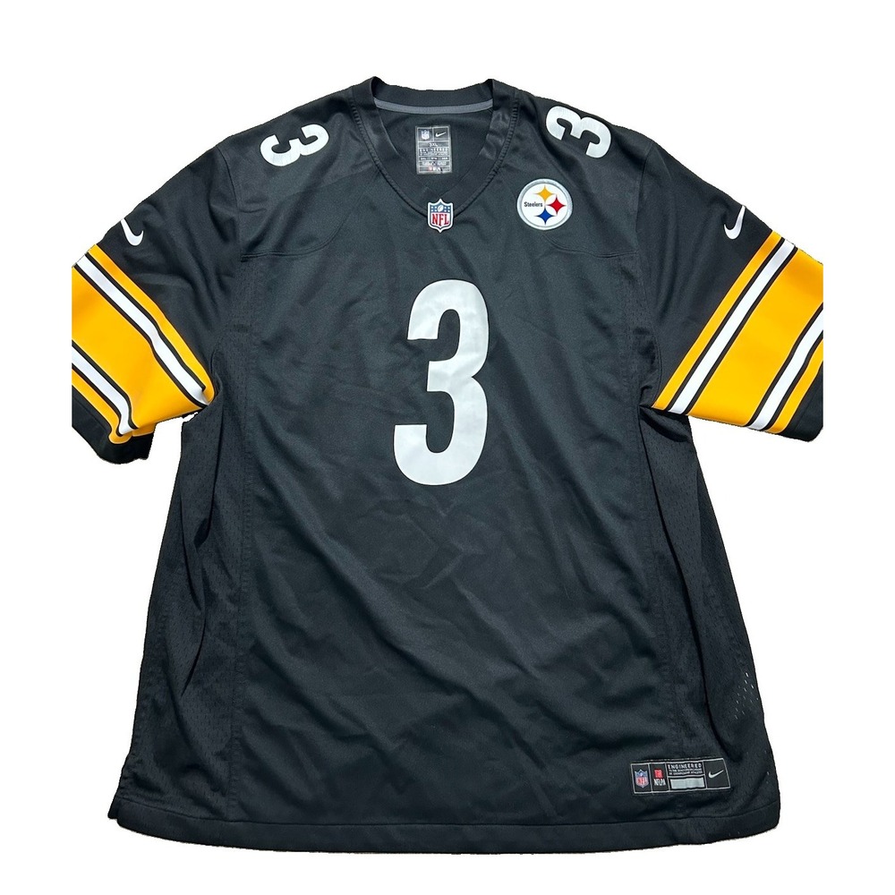 Pittsburgh Steelers Russell Wilson #3 Men's 3XL Jersey Black NFL